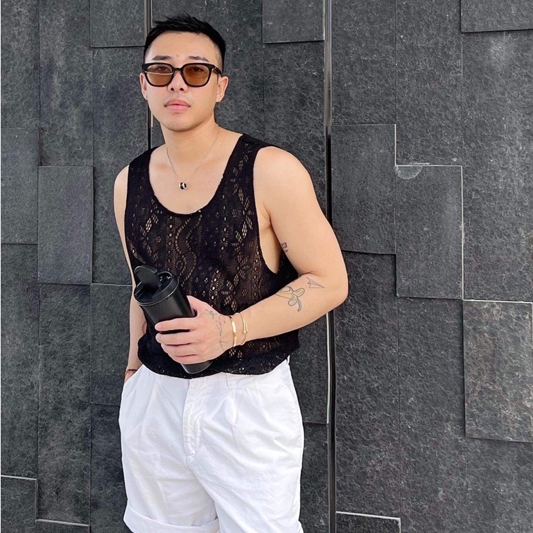 Áo ba lỗ unisex UNCLÉ Lace Tanktop