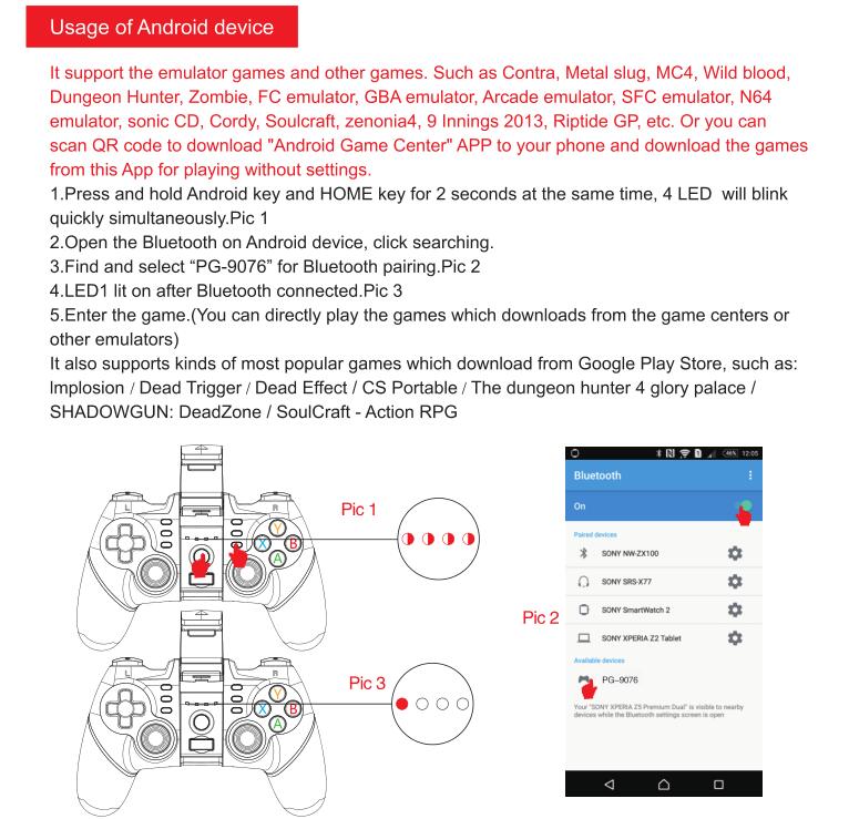 Tay Cầm Chơi Game Bluetooth Ipega Pg-9076 Cho Điện Thoại Android / Pc / Ps3 Vr