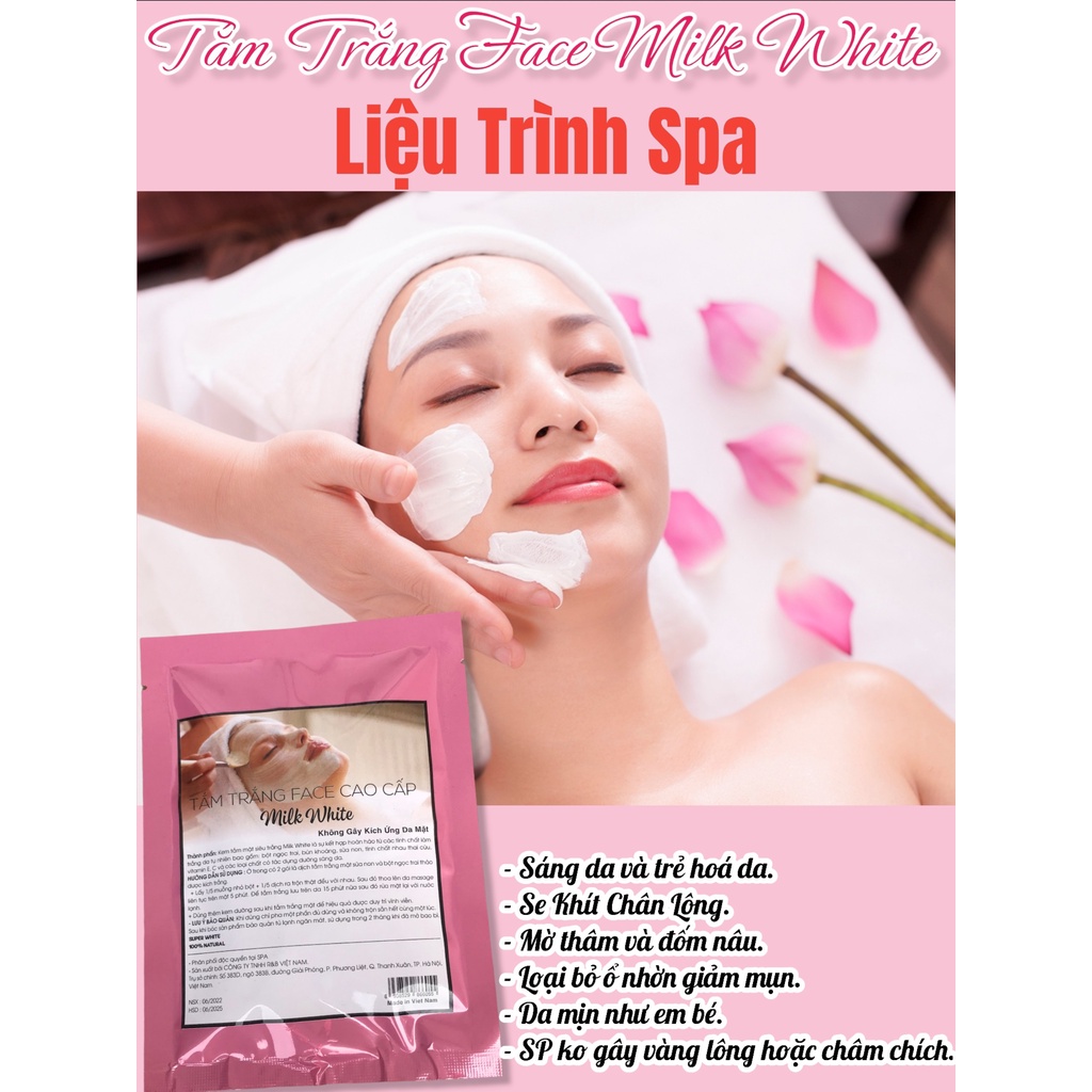 Tắm Trắng Da Mặt Milk White SPA Cao Cấp - tinh chất sữa non truyền trắng