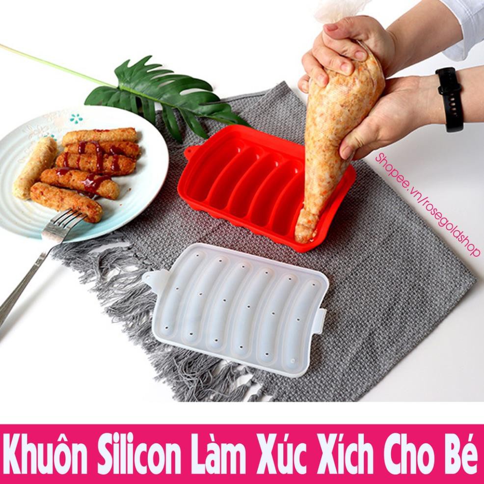 Khuôn Silicon Làm Xúc Xích Cho Bé Ăn Dặm – Dùng Được Trong Lò Vi Sóng, Không BPA [Thanh Mai Shop]