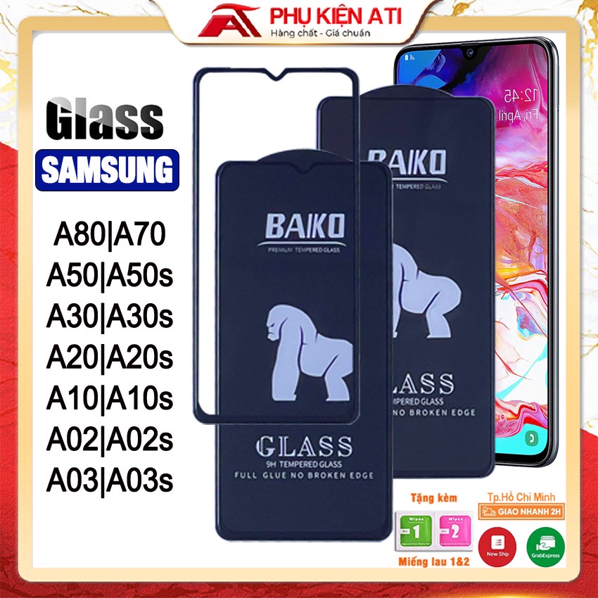 Kính cường lực Baiko Samsung A03s A03 A02s A80 A70 A50 A50s A30 A20s A10s Cao cấp Siêu bền Full màn - Phụ kiện ATI