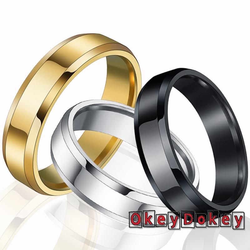 Nhẫn Thép Titan Đơn Giản Nhiều Kích Thước Tùy Chọn Cho Nam Và Nữ