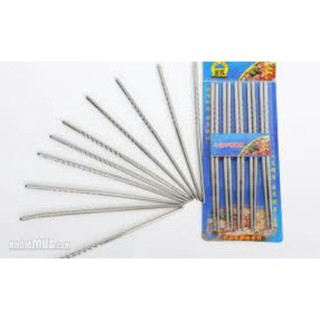 Vỉ 5 đôi đũa inox xoắn cao cấp