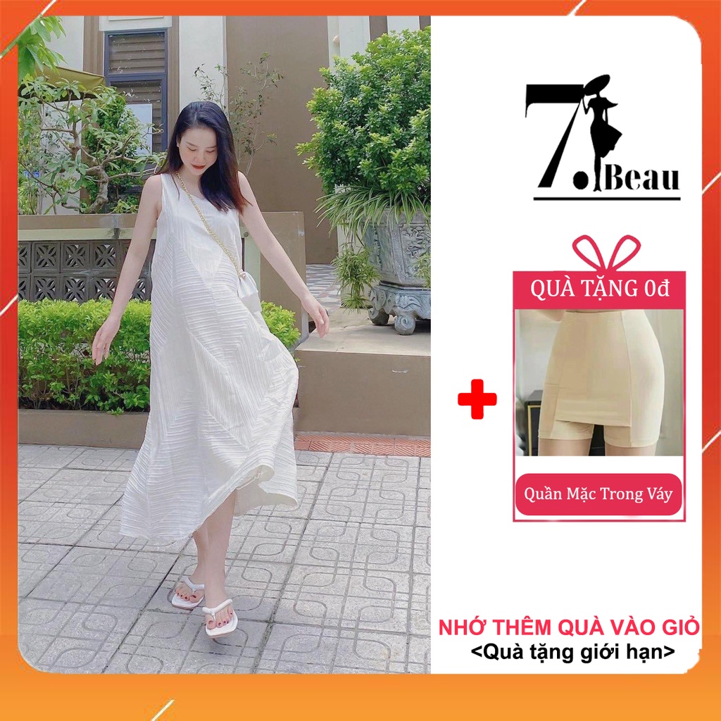 Đầm nữ, váy đuôi cá dáng maxi, váy dài chất xốp nhăn, thiết kế suông nhẹ họa tiết vân eo trẻ trung 7.Beautiful V138