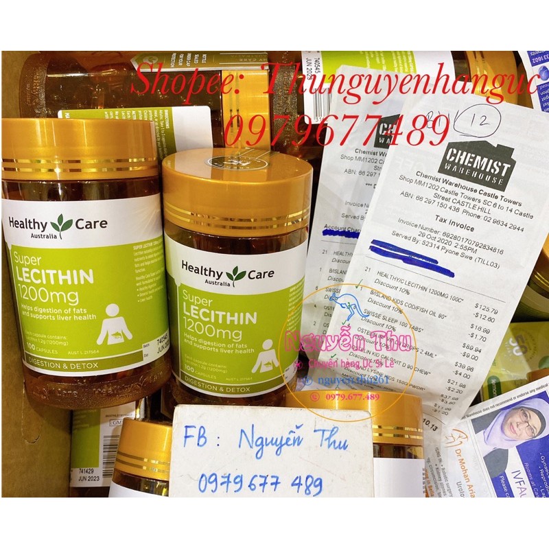 (Mẫu mới) Mầm Đậu Nành Lecithin Healthy Care 100 viên - 1200mg - đủ bill Chemist Úc | BigBuy360 - bigbuy360.vn