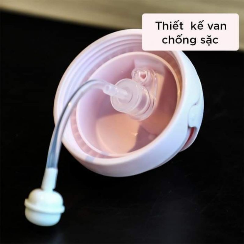 Bình Tập Uống Nước Có Van Chống Sặc , Dây Đeo Tiện Dụng Cho Bé Mẫu Mới Nhất 2021