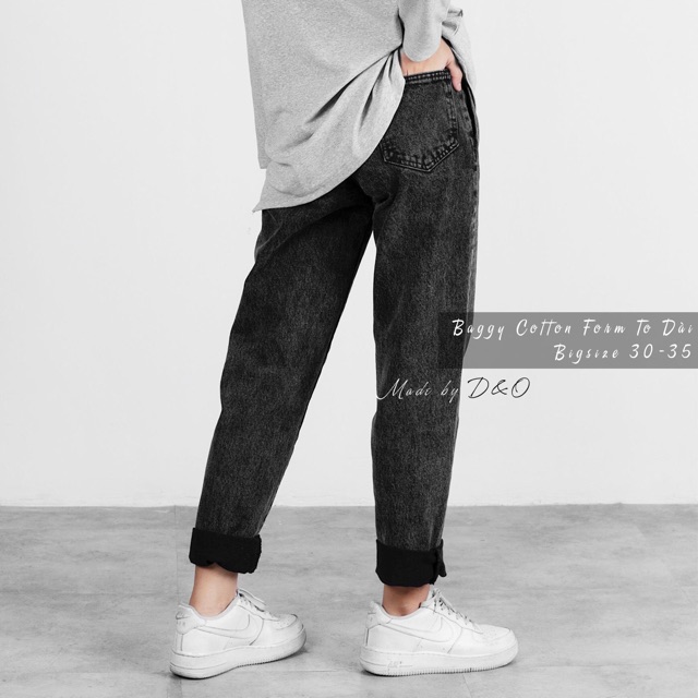 [Size 30-36] Baggy Jeans Xám Trơn, Lưng Siêu Cao, Không Giãn, Form Đẹp