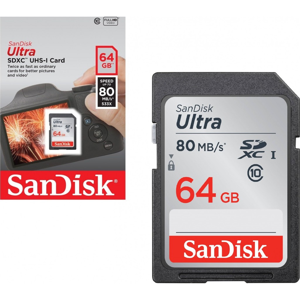 Thẻ nhớ SD Sandisk 16GB  32G 64G Ultra Class 10 và Extreme Pro tốc độ cao 4K cho máy ảnh máy quay | BigBuy360 - bigbuy360.vn