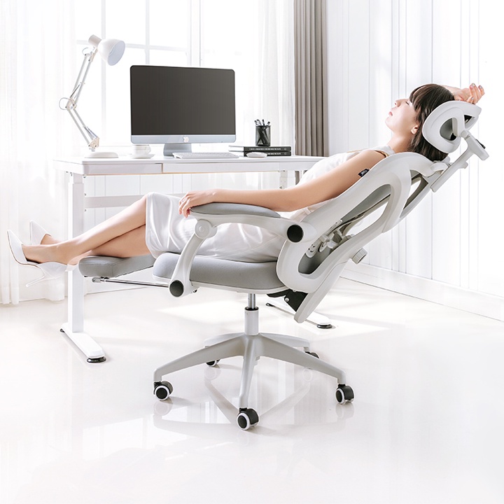 Ghế Xoay Văn Phòng Công Thái Học Ergonomic Lưng Lưới Cao Cấp Thoáng Khí Có Gác Chân, Tựa Đầu, Ngả Lưng Thư Giãn M083