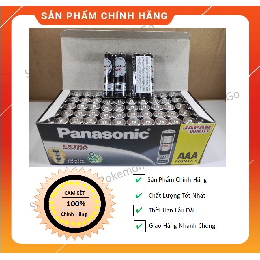 [Pin Chính Hãng] 2 Vỉ (4 Viên) Pin Panasonic Pin AAA / Pin 3A đen R03NT/2S