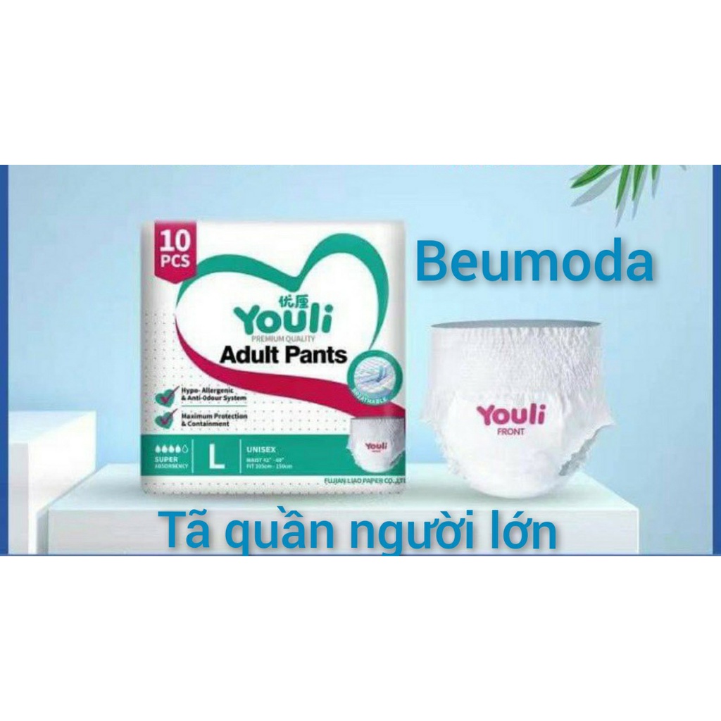 Tã/bỉm quần người già YOULI size M10 / L10 / XL10 gói 10 miếng