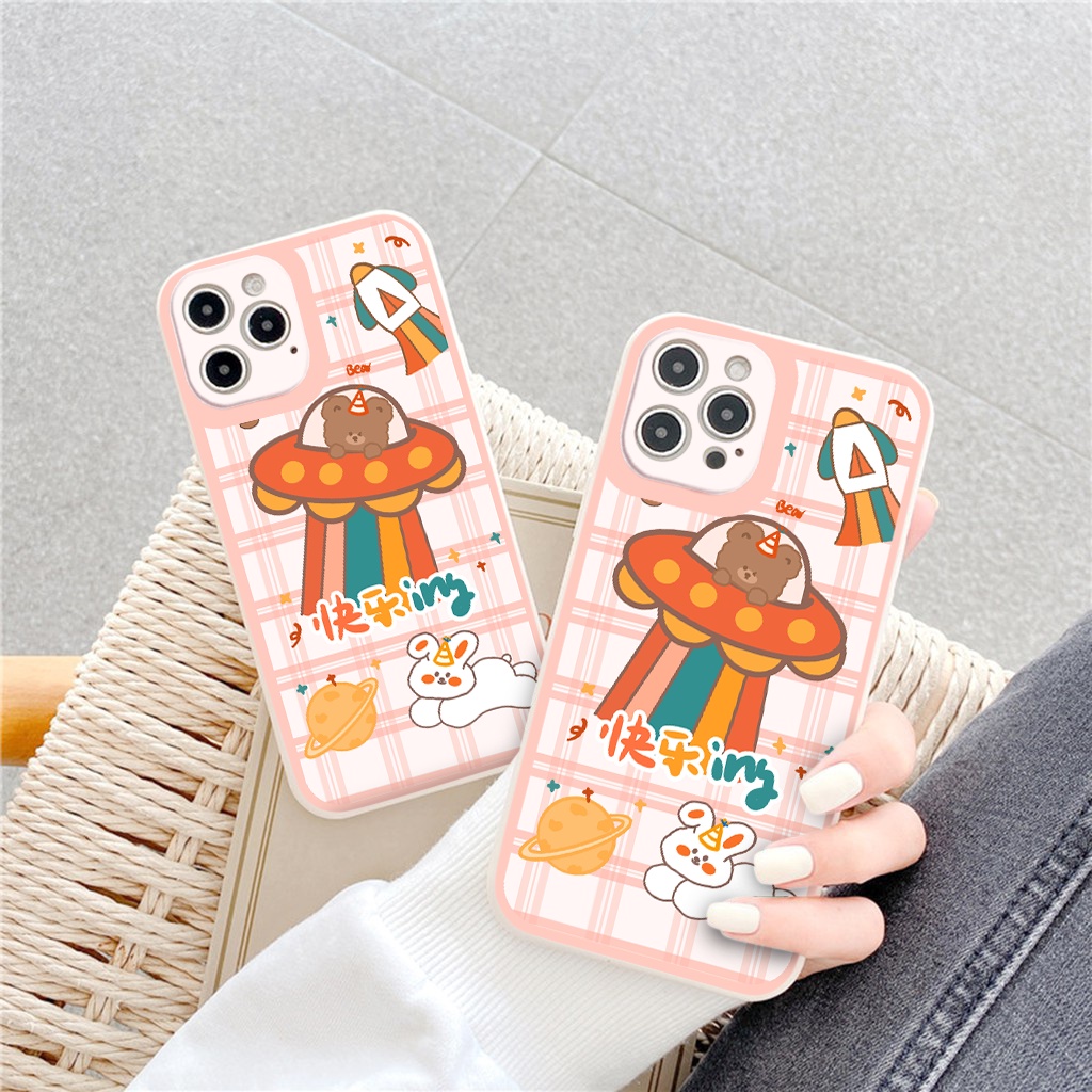 Ốp lưng iPhone 13 Phone CASE gấu thỏ cute cạnh vuông iphone 7 Plus/8Plus/XR/XS Max/11/X/12/12 Pro Max/13 pro/13 promax