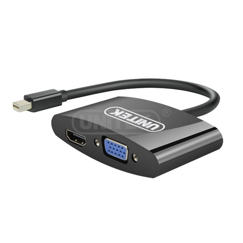 _Cáp Mini Displayport to VGA HDMI Unitek Y-6328BK
