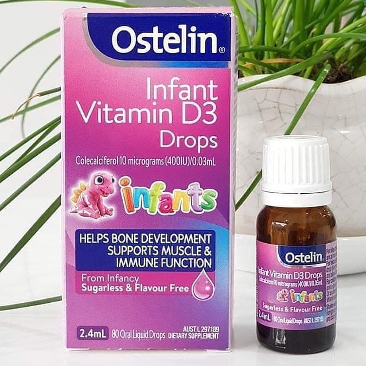 Vitamin D3 dạng nhỏ giọt cho bé Ostelin Infant Vitamin D3 Drop lị 2,4ml