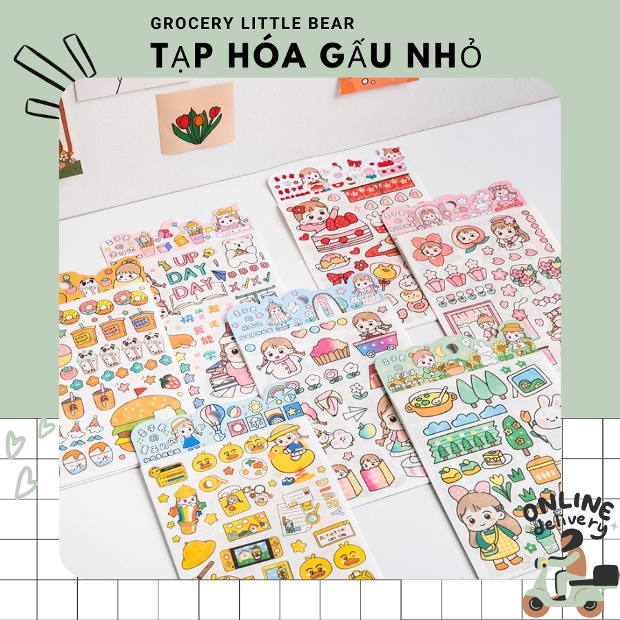 Set 4 tấm sticker trang trí vật nuôi siêu xinh -taphoagaunho