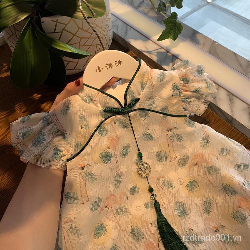 Đầm phong cách Trung Hoa xinh xắn cho bé gái