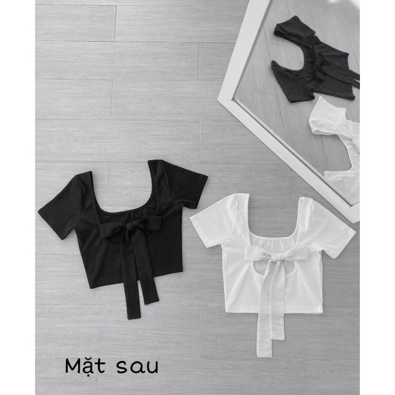 🍒ÁO_CROPTOP_NƠ_LƯNG🥑