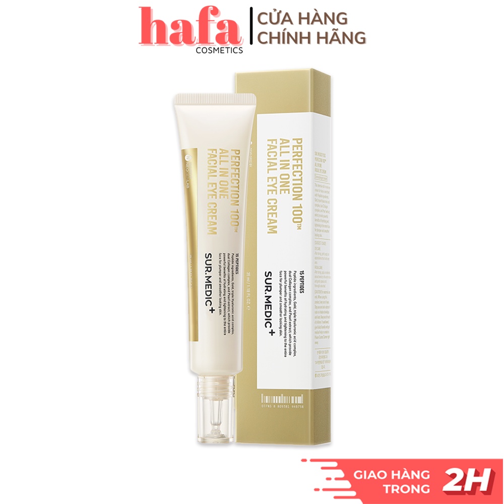 Kem giảm thâm mắt, xoá mờ nếp nhăn Sur.Medic+ Perfection 100tm All In One Facial Eye Cream 35ml - HAFA STORE