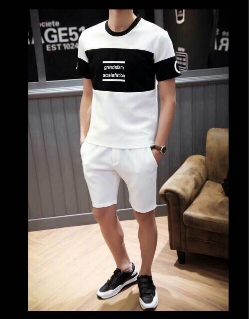 Sét thể thao 2 màu đen, trắng | BigBuy360 - bigbuy360.vn