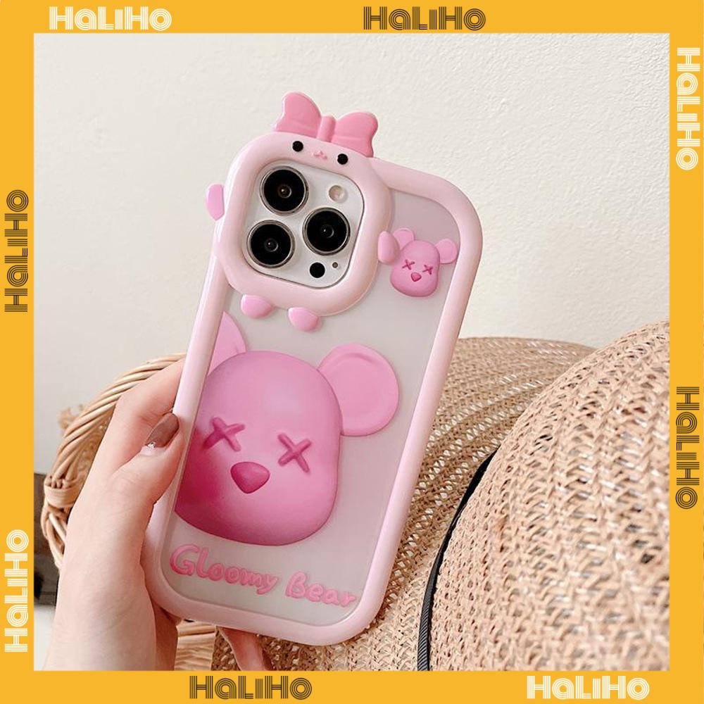 iPhone Case Silicone Soft Case Clear Case Airbag Shockproof Protection Camera Shiny Feel Pink Bear Cartoon Compatible For iPhone 11 Pro Max 13 Pro Max 12 Pro Max 7Plus xr XS Max