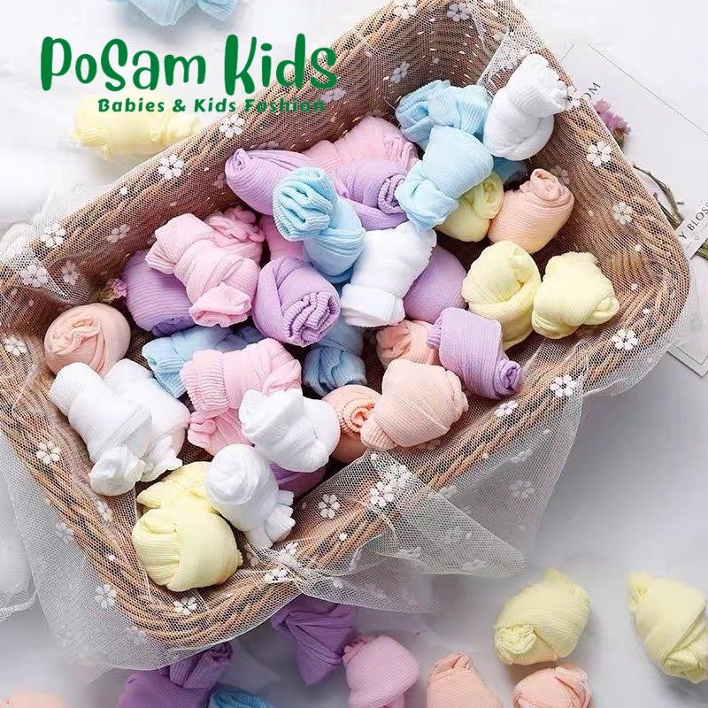 Set 5 Đôi Tất Kẹo, Tất Giấy Thoáng Khí Loại Xịn Cho Bé, Tất Da Cho Bé - PoSam Kids