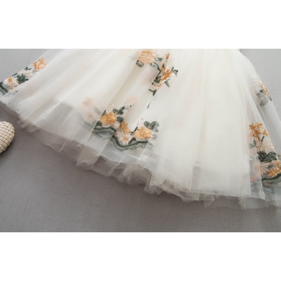 Đầm Công Chúa Không Tay Màu Trơn Họa Tiết Hoa Xinh Xắn Cho Bé Gái