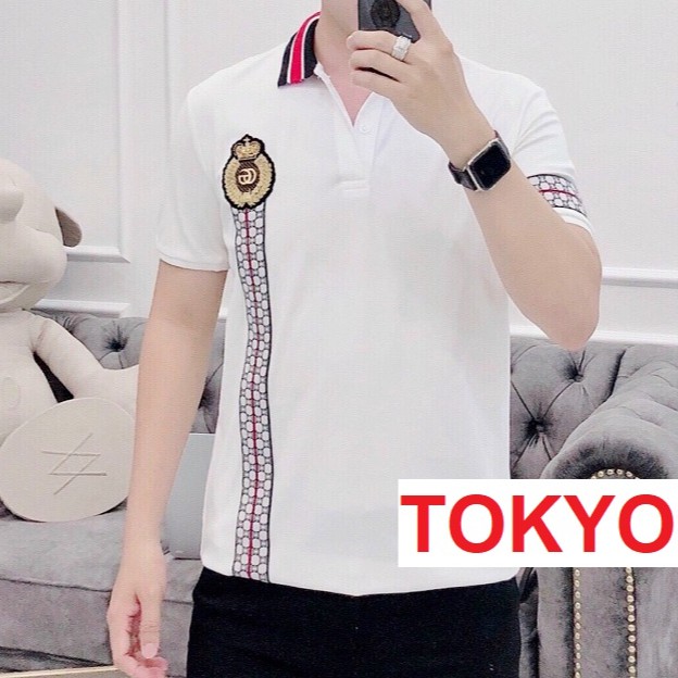 ÁO THUN NAM POLO COTON CAO CẤP THÊU LOGO SỌC VIỀN 1 BÊN VS7 TOKYOSHOP | BigBuy360 - bigbuy360.vn