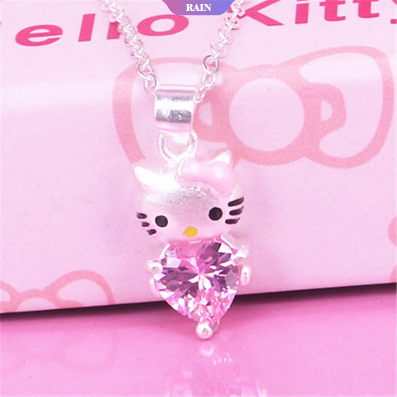 Vòng cổ Mặt Mèo Hello Kitty Đính Đá Pha Lê Dễ Thương