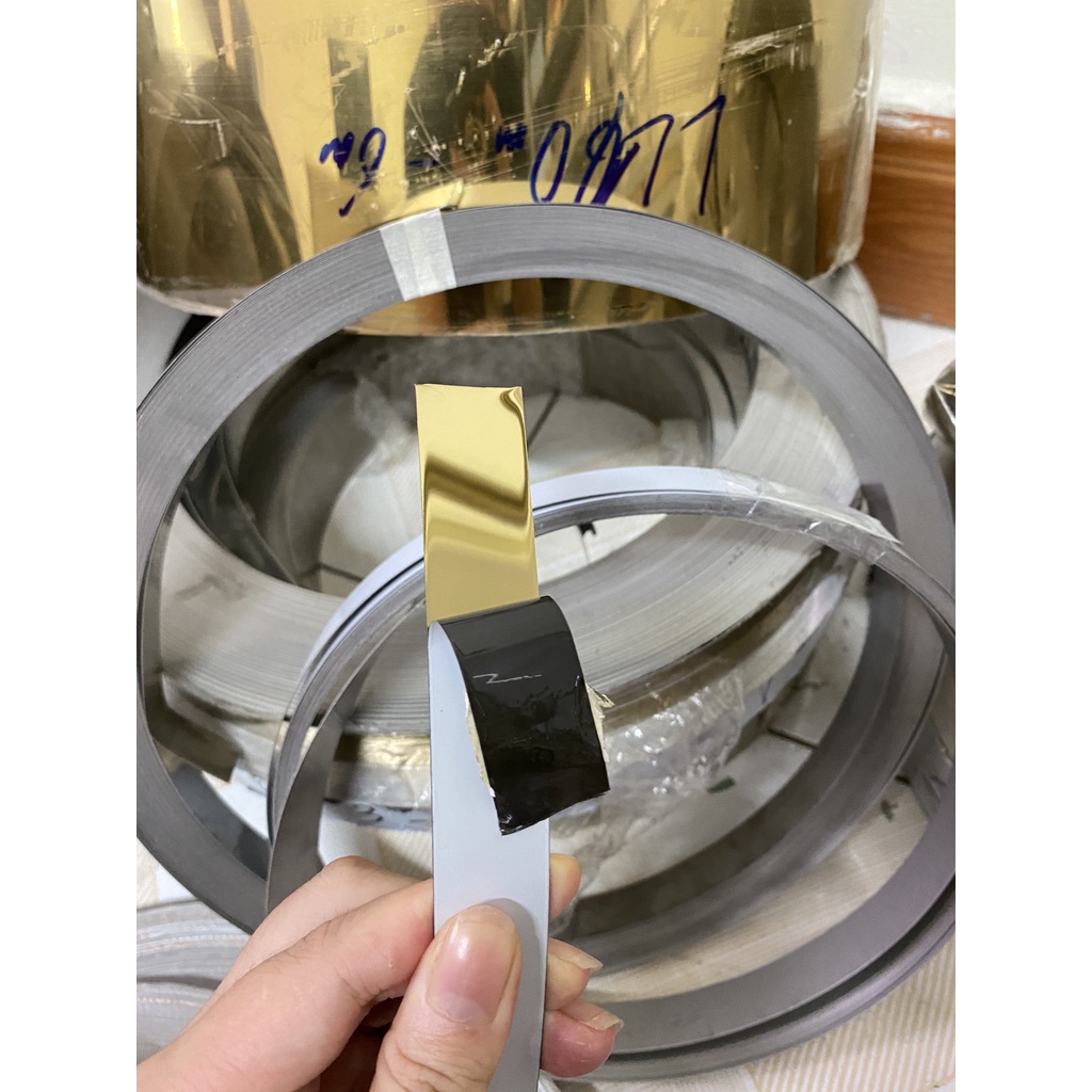 Nẹp trang trí LA cuộn inox Vàng Gương