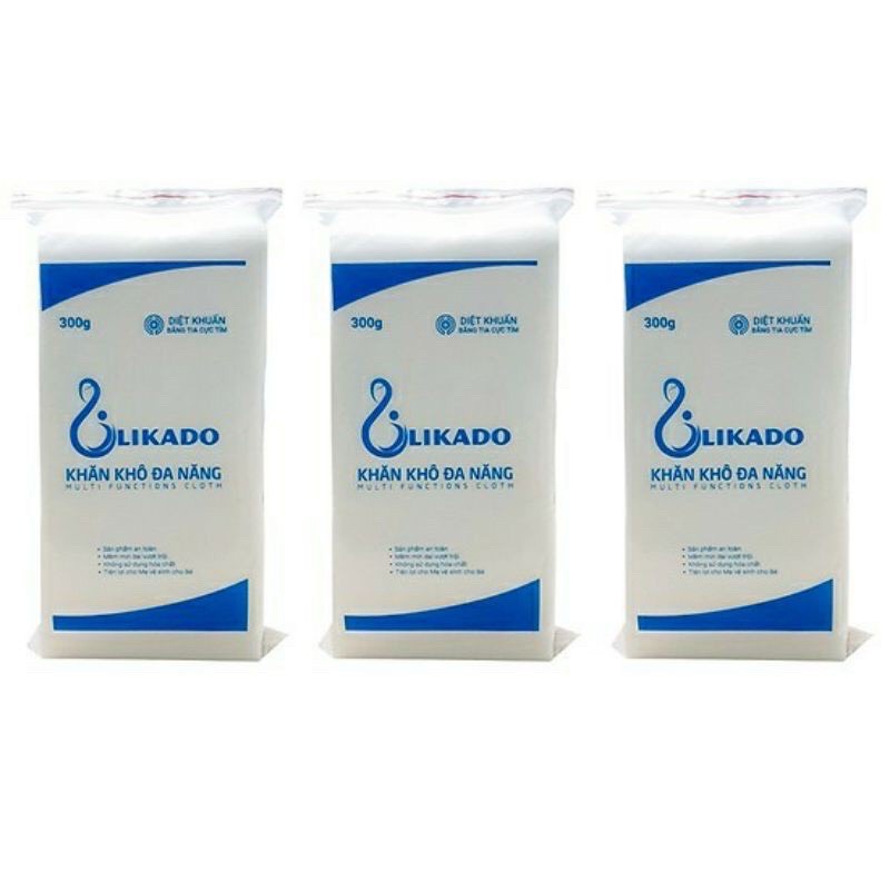 Khăn khô đa năng likado 300g kích thước