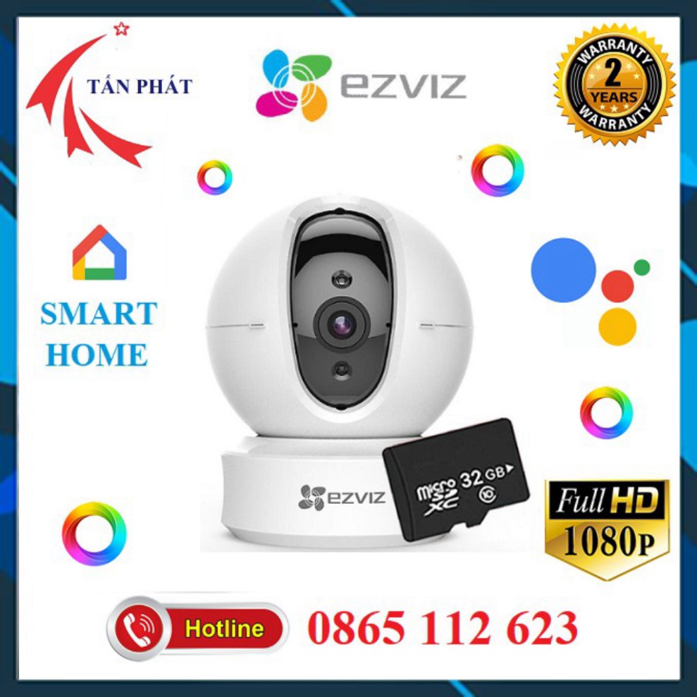 Camera 2M Trong Nhà (XOAY 360) WIFI Ezviz C6N CV246 C6CN Smart Home TY2  1080P [Hỗ Trợ Cổng Lan]