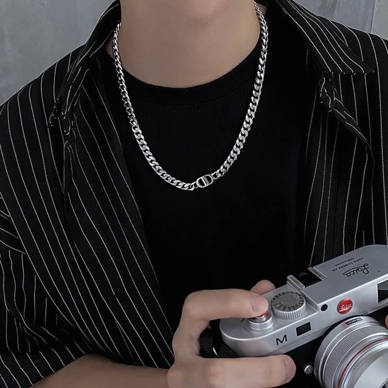 Vòng cổ Thép Titan Phong Cách hip hop Cao Cấp Cho Nam