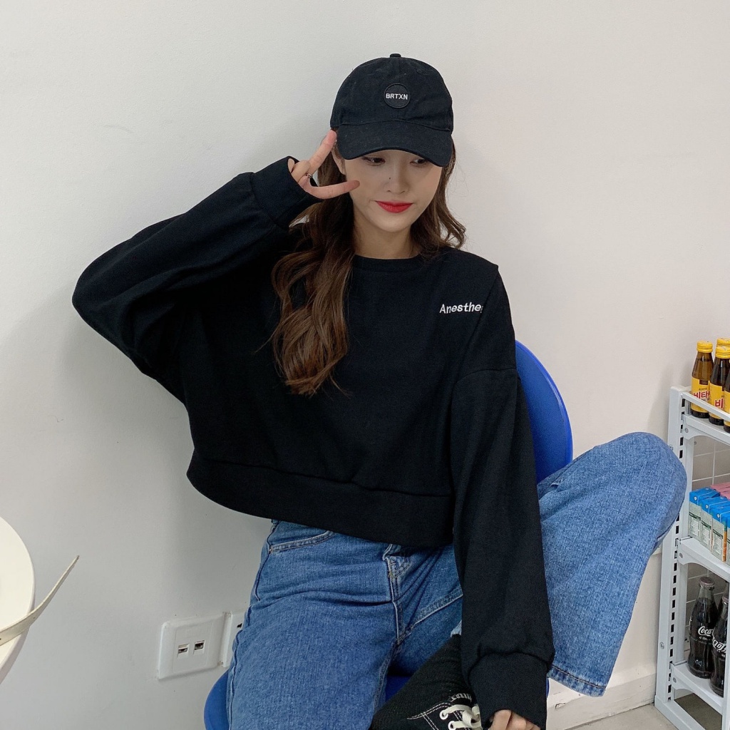 ❤️❤️Áo Sweater croptop tay dài dáng rộng thiết kế trẻ trung nữ | BigBuy360 - bigbuy360.vn