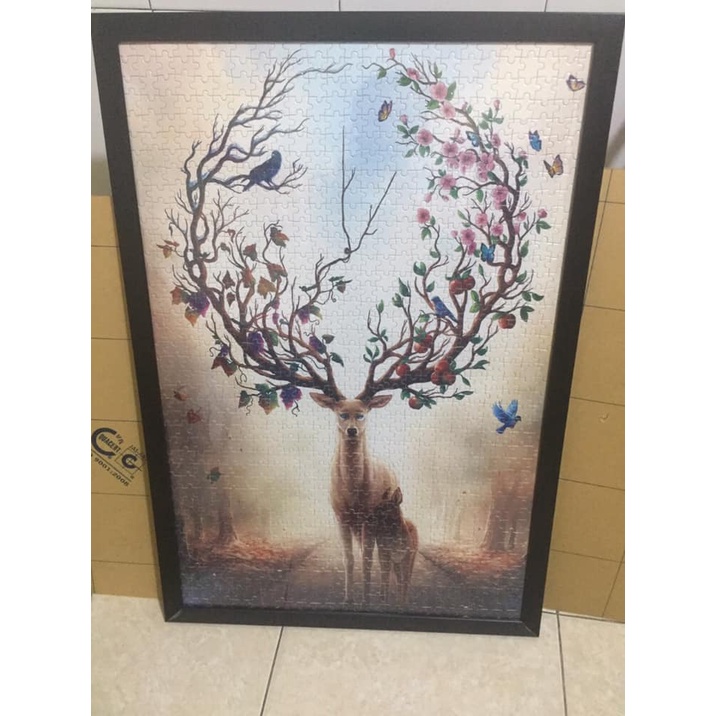 Tranh ghép hình 1000 mảnh gỗ kèm keo dán KT 75x50cm, tranh xếp hình 1000 miếng,Jigsaw Puzzle 1000 pcs,Tranh ghép hình gỗ