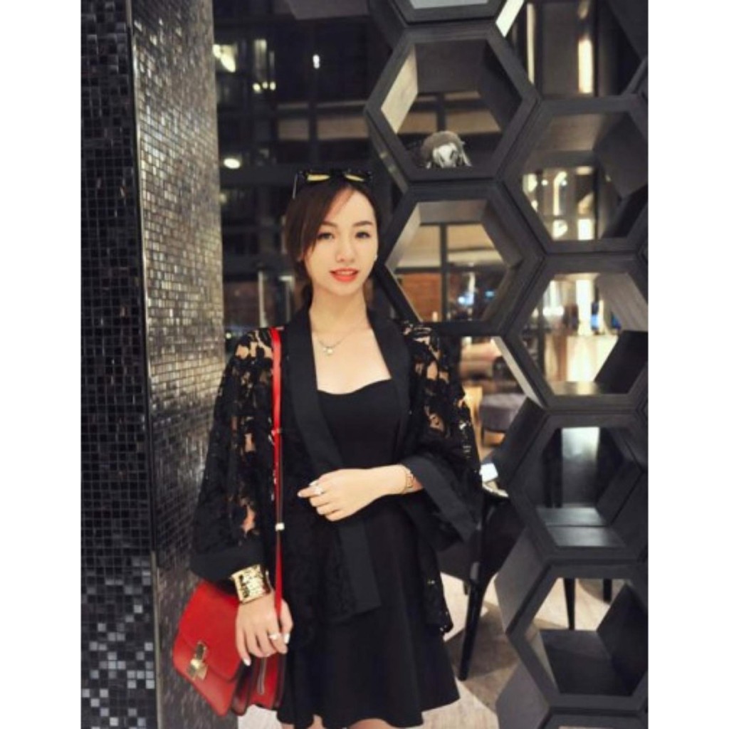 Aó khoác kimono ren  viền voan tay lỡ | BigBuy360 - bigbuy360.vn