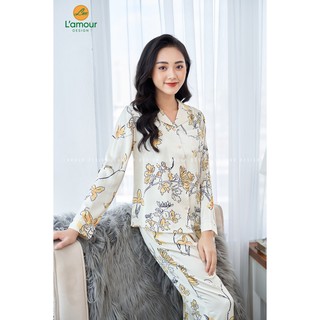 Bộ Lụa Hoa Vàng - Dài Tay