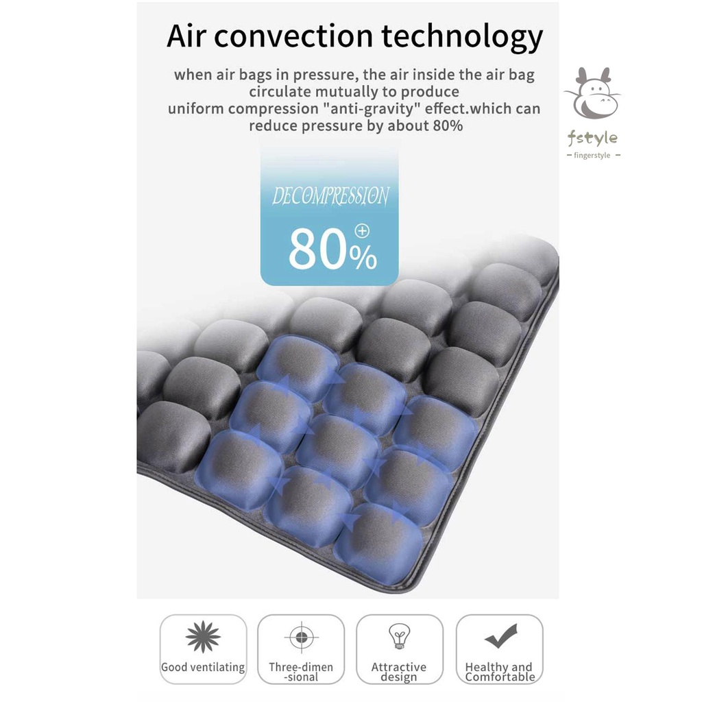 Air Seat Cushion for Office, Driving, Gaming Chair- 3D Stereo Air Cushion for Hip Stress Relief