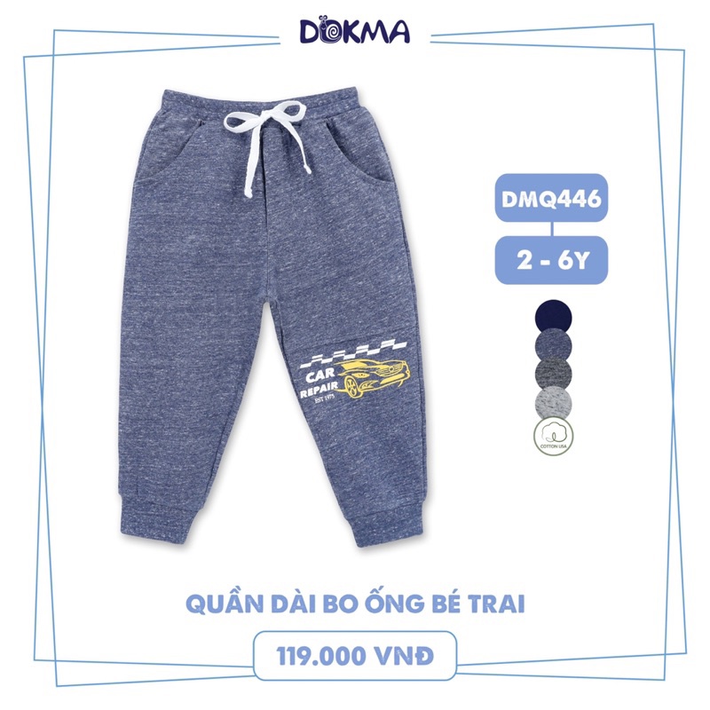 Quần Dài Dokma bé trai mẫu mới về với chất liệu cotton da  cá mềm mại -co dãn thoải mái dành cho bé 2-6 tuổi