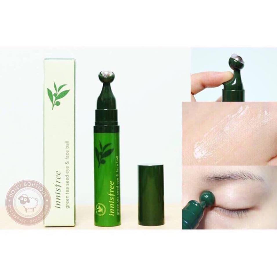 Thanh Lăn Dưỡng Mắt &amp; Da Mặt Innisfree Green Tea Seed Eye &amp; Face Ball ( Hàn Quốc )