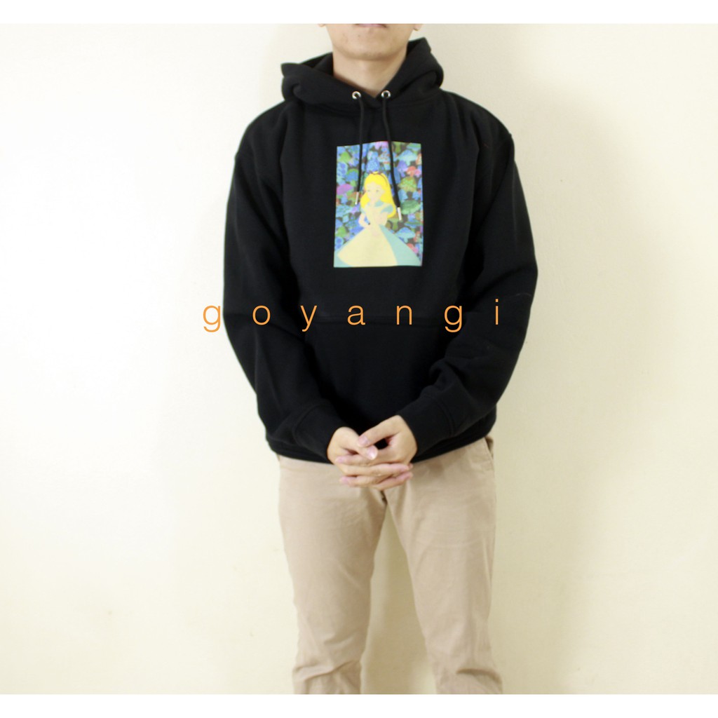 Áo chất  Áo Hoodie Alice in tripy land form rộng phong cách Hàn Quốc