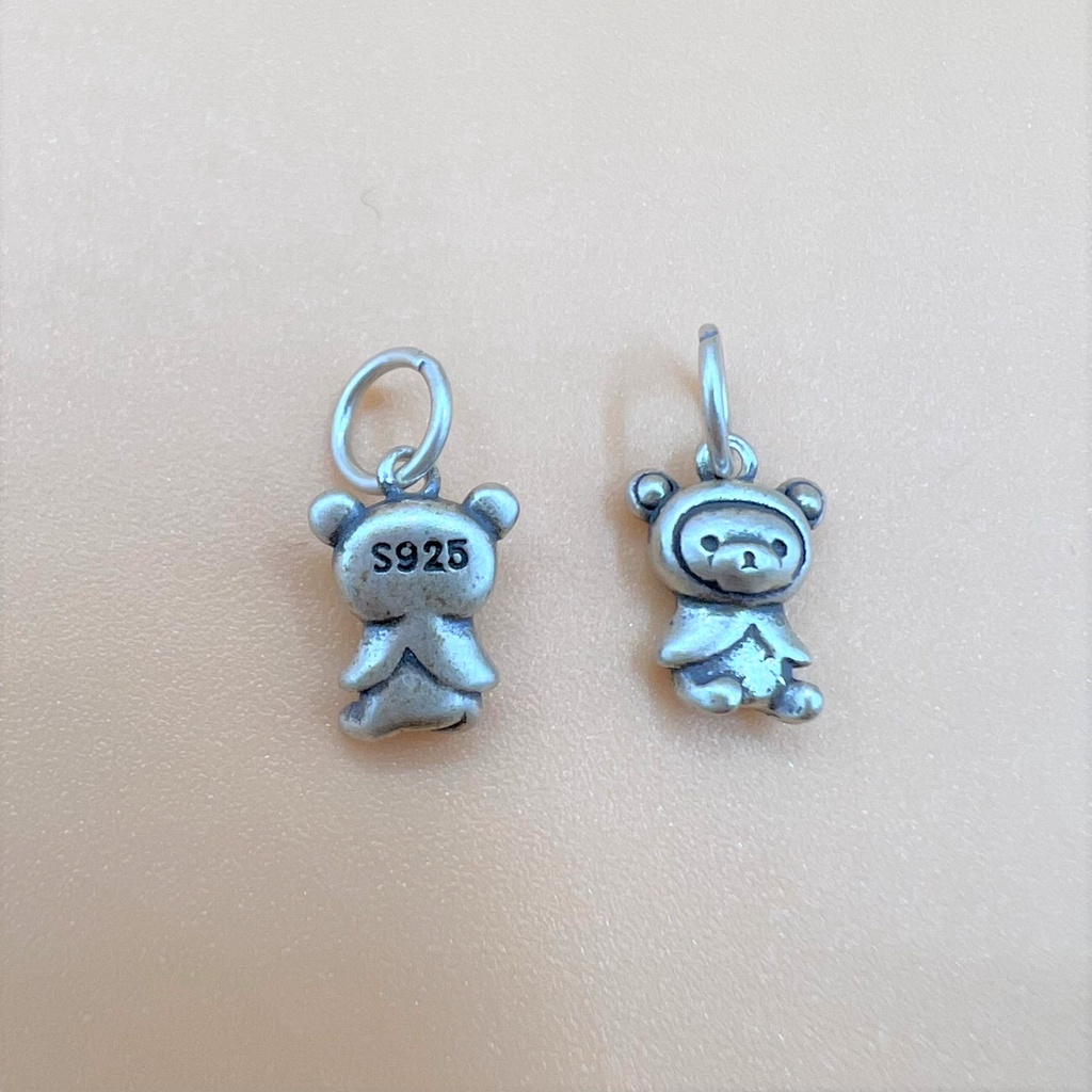Charm bạc móc treo hình gấu baby cỡ bé - Charm Bạc 925 - Mã CA815