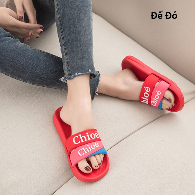 (MUA LẺ GIÁ SỈ) DÉP CAO SU UNISEX ULZZANG IN NỔI 3D CHỮ CHIOE CỰC XINH