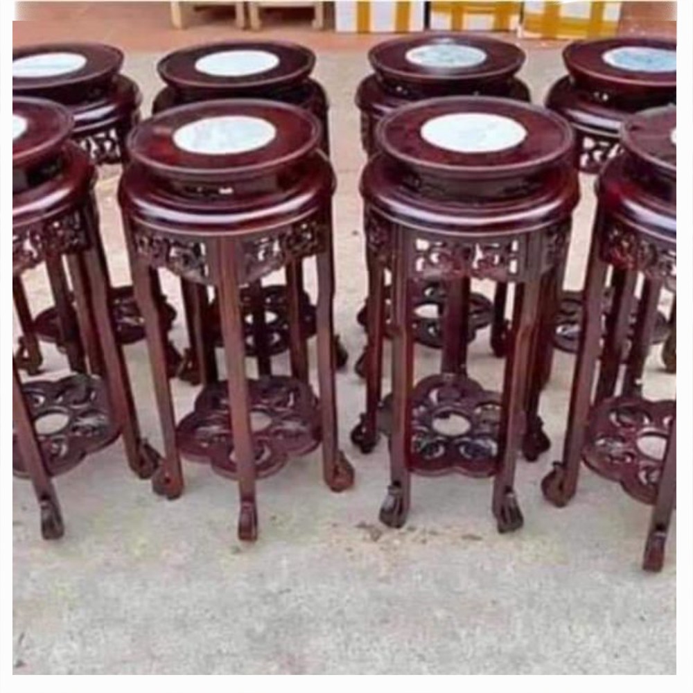 Đôn gỗ rác gụ mặt đá