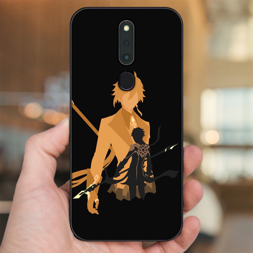 Ốp lưng Oppo F11 Pro viền đen in hình Zhongli Genshin Impact