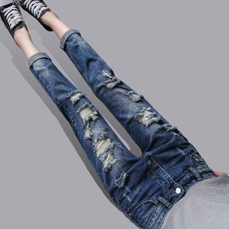 Quần jeans Dài Phong Cách Hàn Quốc Mới Cho Nữ