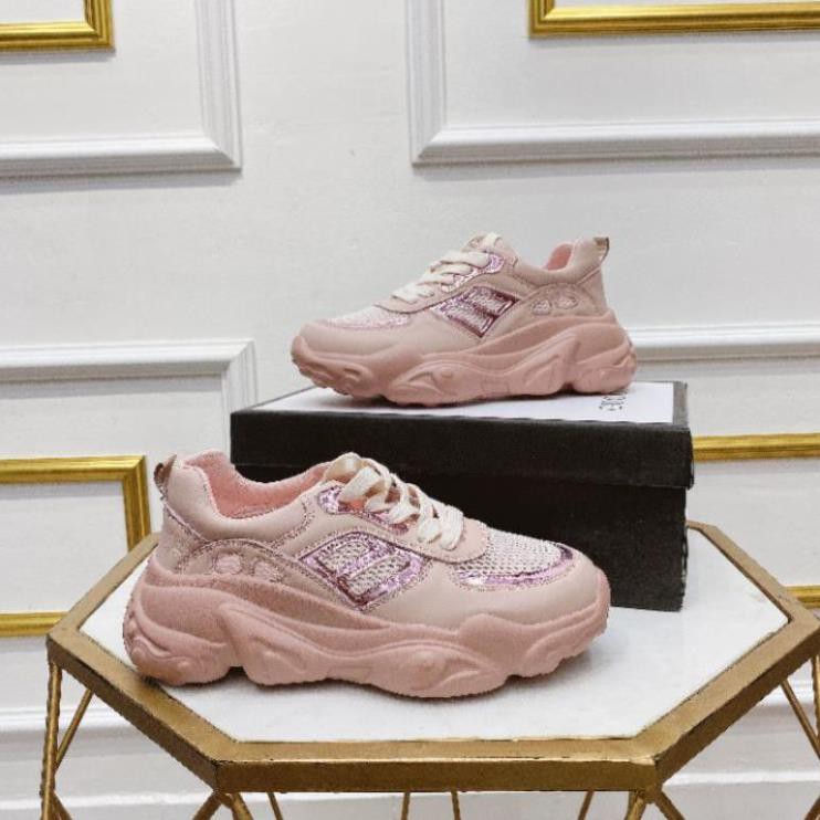 VHL(ẢNH THẬT)Giày Thể Thao Nữ Sneaker Hồng Đế 3p Pha Lưới Mềm Êm Fullbox Cao Cấp