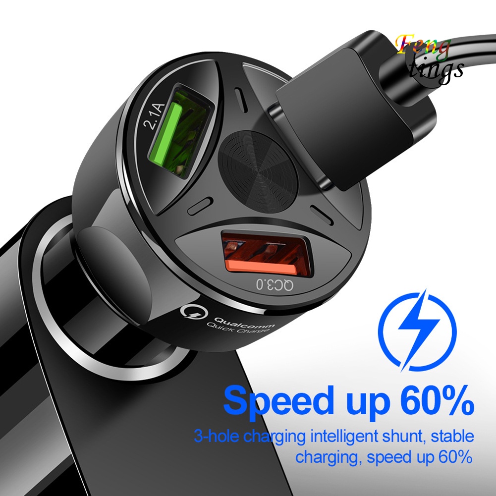 Củ Sạc Nhanh 3 Cổng Usb Qc 3.0 Cho Điện Thoại Di Động