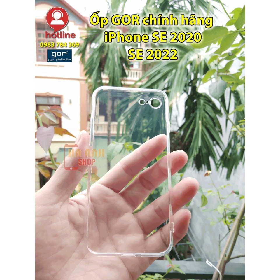Ốp lưng GOR cho iPhone SE 2020/ SE 2022 trong suốt, dẻo mỏng, nhẹ bền, ôm khít máy