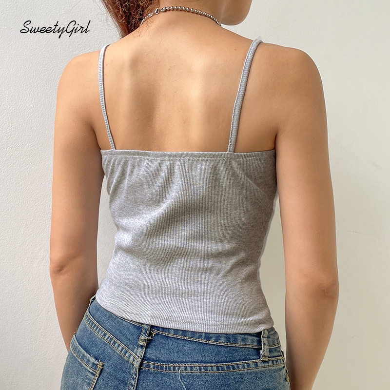 Áo Hai Dây Cổ Tròn Màu Xám Đính Nơ Eo Thấp Thời Trang 2022 Quyến Rũ Cho Nữ