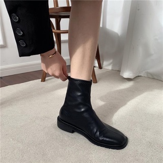 ✾▥☾Giày bốt da mềm cổ thấp phong cách Anh Quốc cổ điển thời trang